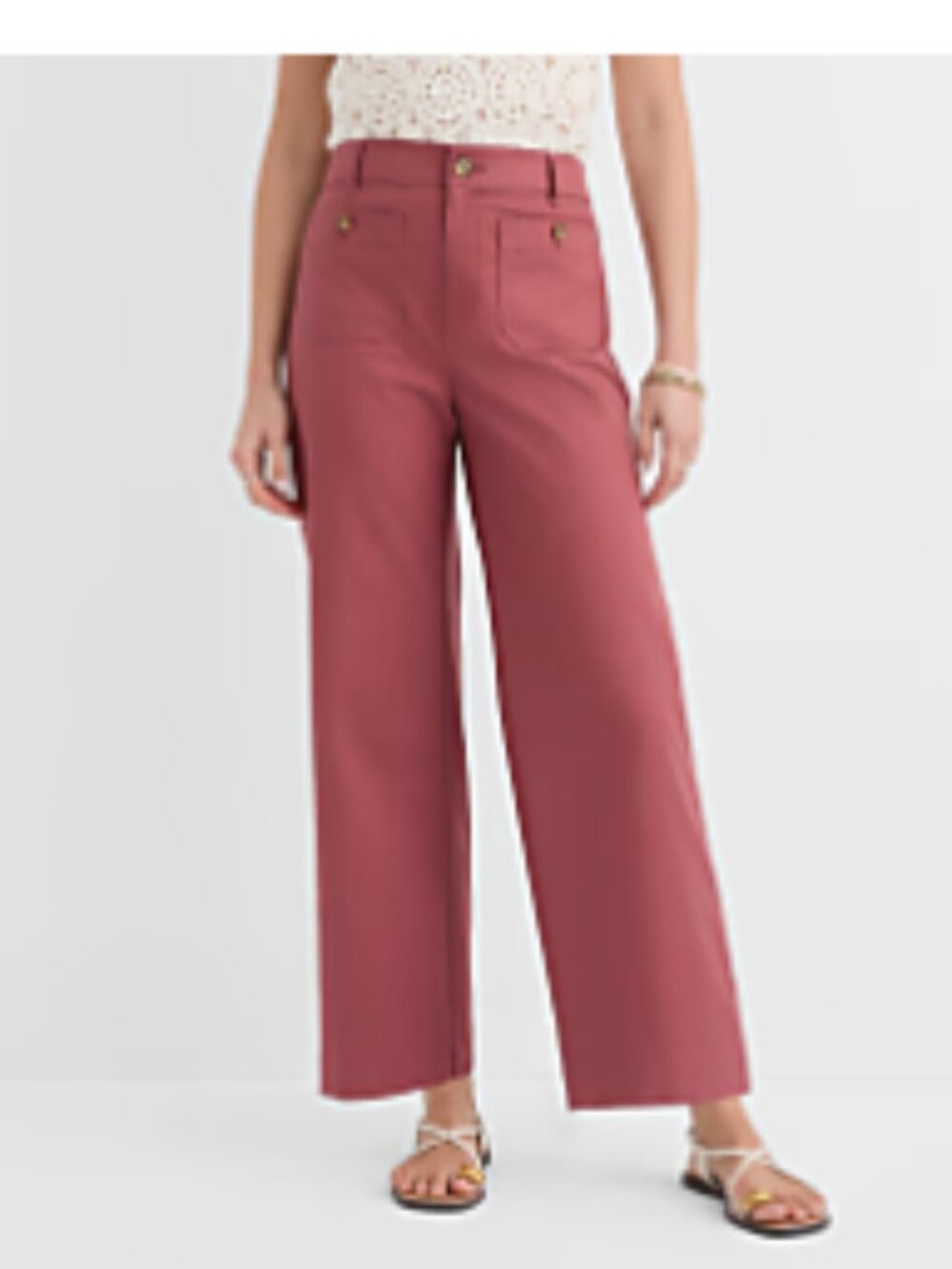 LOFT Palmer Wide Leg Crops in Apple Butter